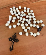 Load image into Gallery viewer, Mother Of Pearl Silver Copper Rosary