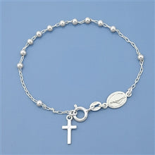 Load image into Gallery viewer, Sterling Silver Miraculous Cross Bracelet