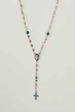 Load image into Gallery viewer, Blessed Mother and Blue Bead Cross