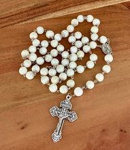 Load image into Gallery viewer, Mother Of Pearl Silver Copper Rosary