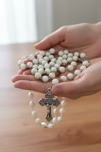 Load image into Gallery viewer, Mother Of Pearl Silver Copper Rosary