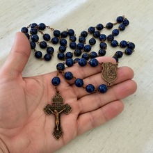Load image into Gallery viewer, Lapis Rosary In Copper