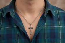 Load image into Gallery viewer, Crucifix Necklace Wood Grain