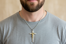 Load image into Gallery viewer, Large Two Tone Crucifix