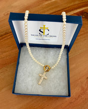 Load image into Gallery viewer, Glass Pearl Charm Keeper Necklace