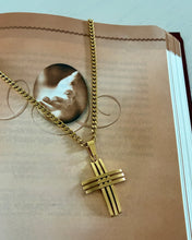 Load image into Gallery viewer, Three Bar Cross Gold Tone