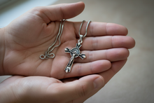 Load image into Gallery viewer, Black and Silver Crucifix
