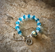 Load image into Gallery viewer, Crystal Beads Rosary Cross Bracelet